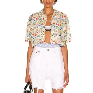 R13 Cropped Multicolor Floral Size S Shirt